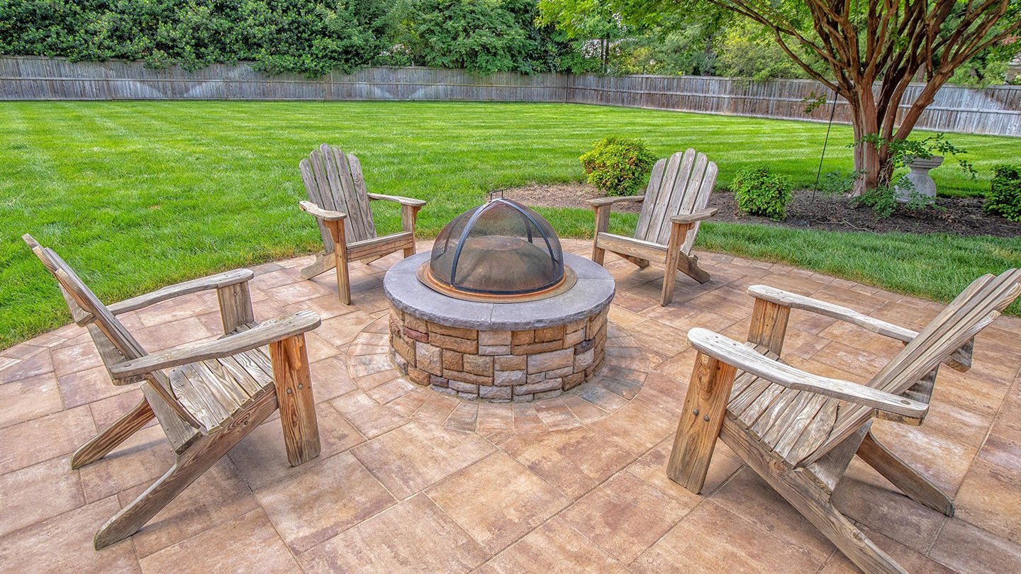 Paver patio with fire pit in Henrico, VA
