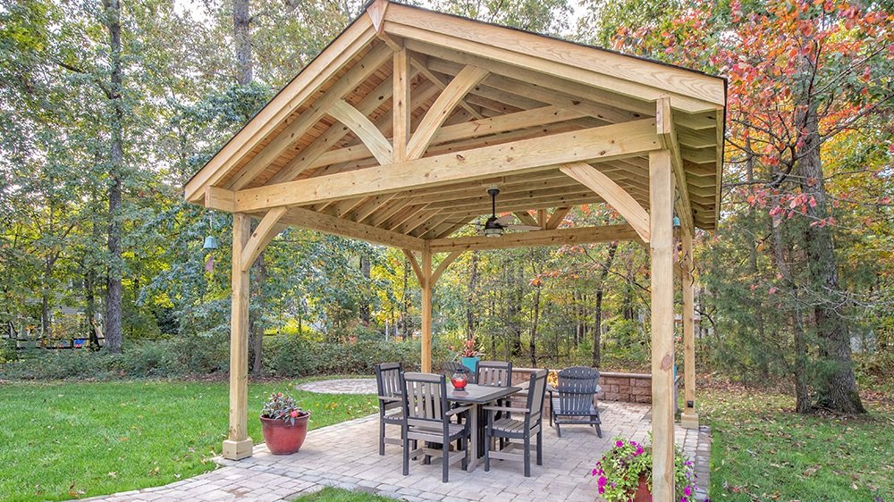 Outdoor living space with pavilion in Powhatan County, VA (Copy)