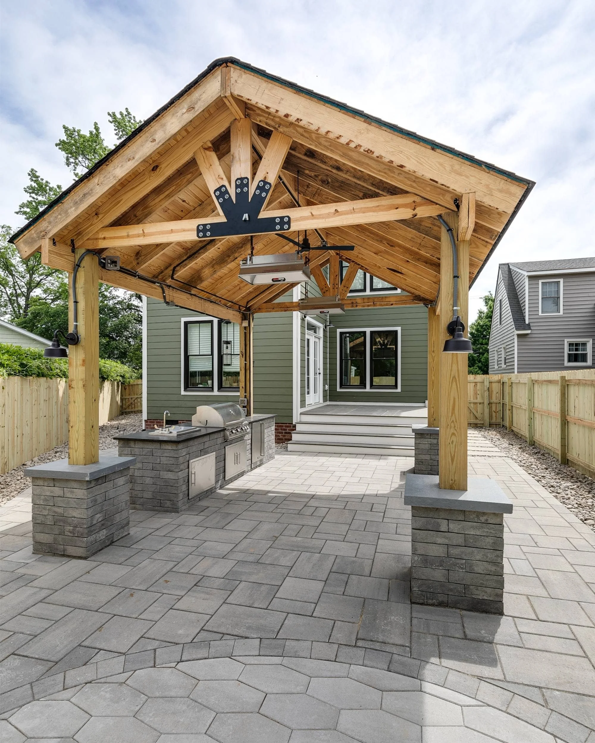 Paver patio with pavilion in Wyndham, VA