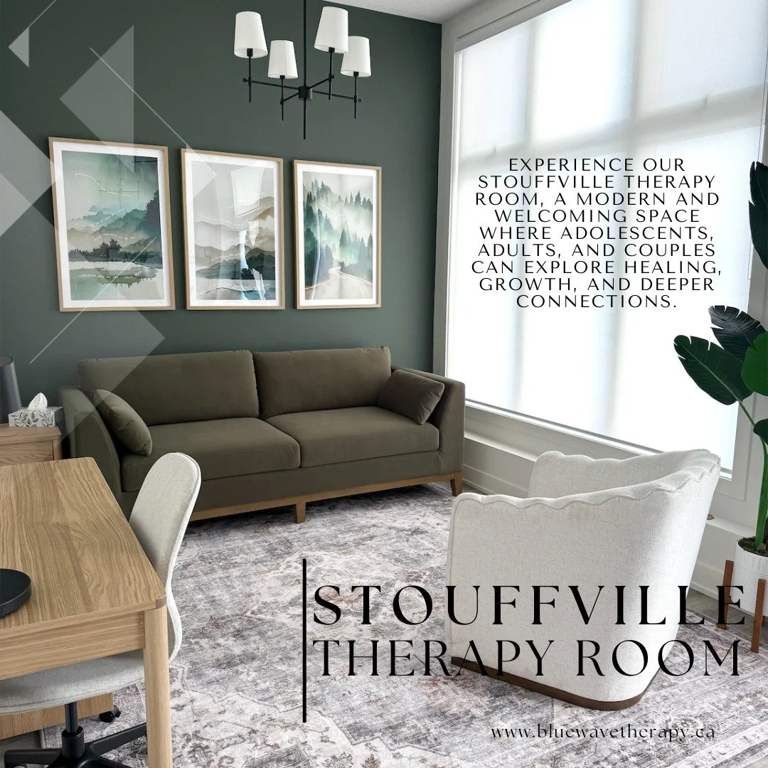 🪴 Welcome to Our Stouffville Therapy Room 🪴

At Blue Wave Therapy, our therapeutic space is designed to feel warm, cozy, and safe-just like home. 🌿✨ Soft lighting, comfortable seating, and calming colors create a peaceful retreat where you can fee