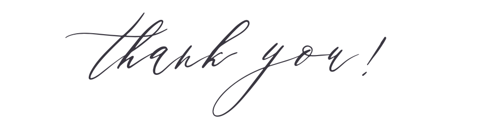 Elegant handwritten thank you message on a black background.