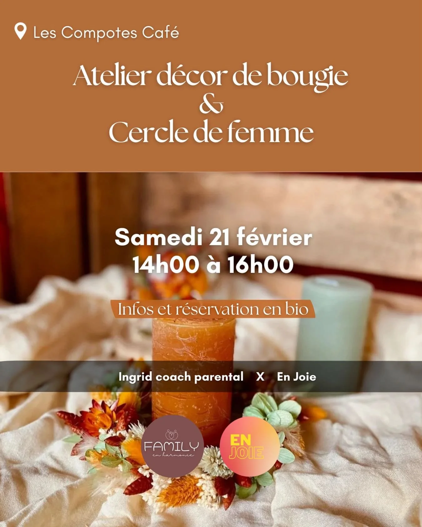 Atelier cr&eacute;atif &amp; cercle de femme 👩🏼&zwj;🤝&zwj;👩🏾​
&bull;
L&rsquo;hiver, c&rsquo;est la saison du repos, on a moins envie de faire et on peut avoir tendance &agrave; se replier un peu sur soi-m&ecirc;me. Si cette p&eacute;riode est n&