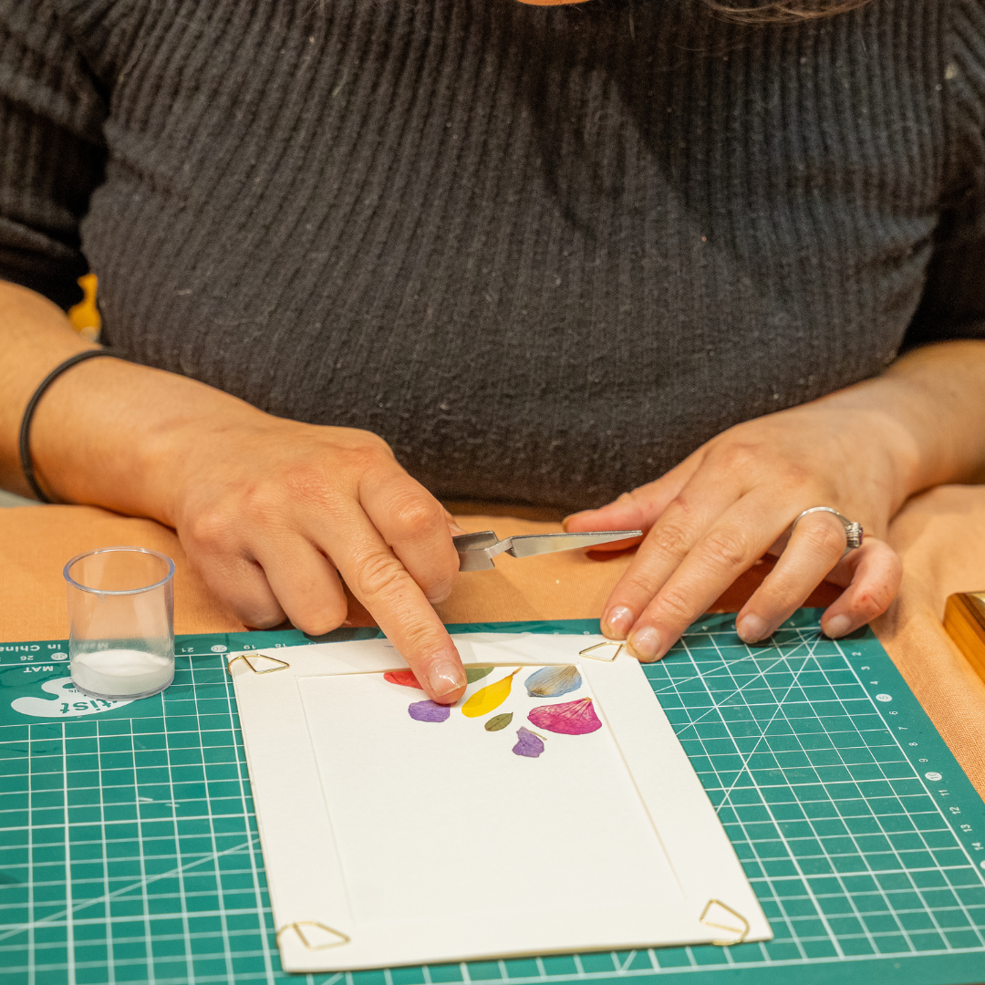 Atelier créatif herbier fleuri à Strasbourg