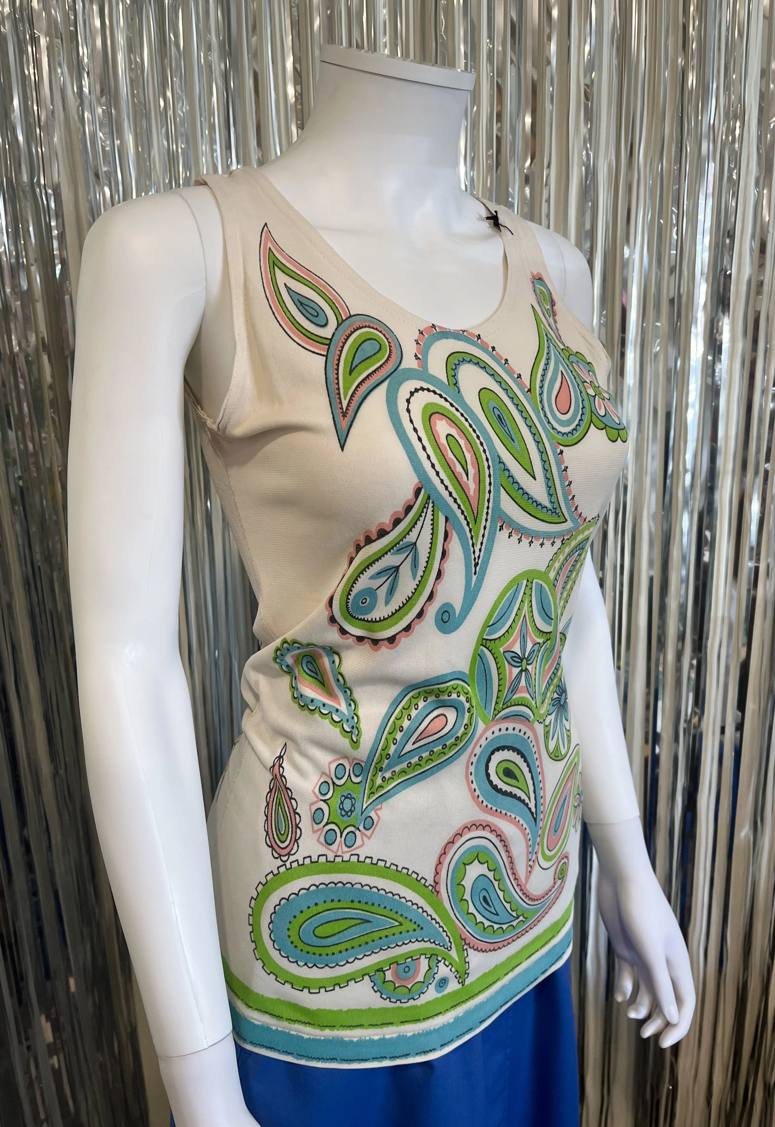 Vintage Paisley Tank Top - 60s/70s