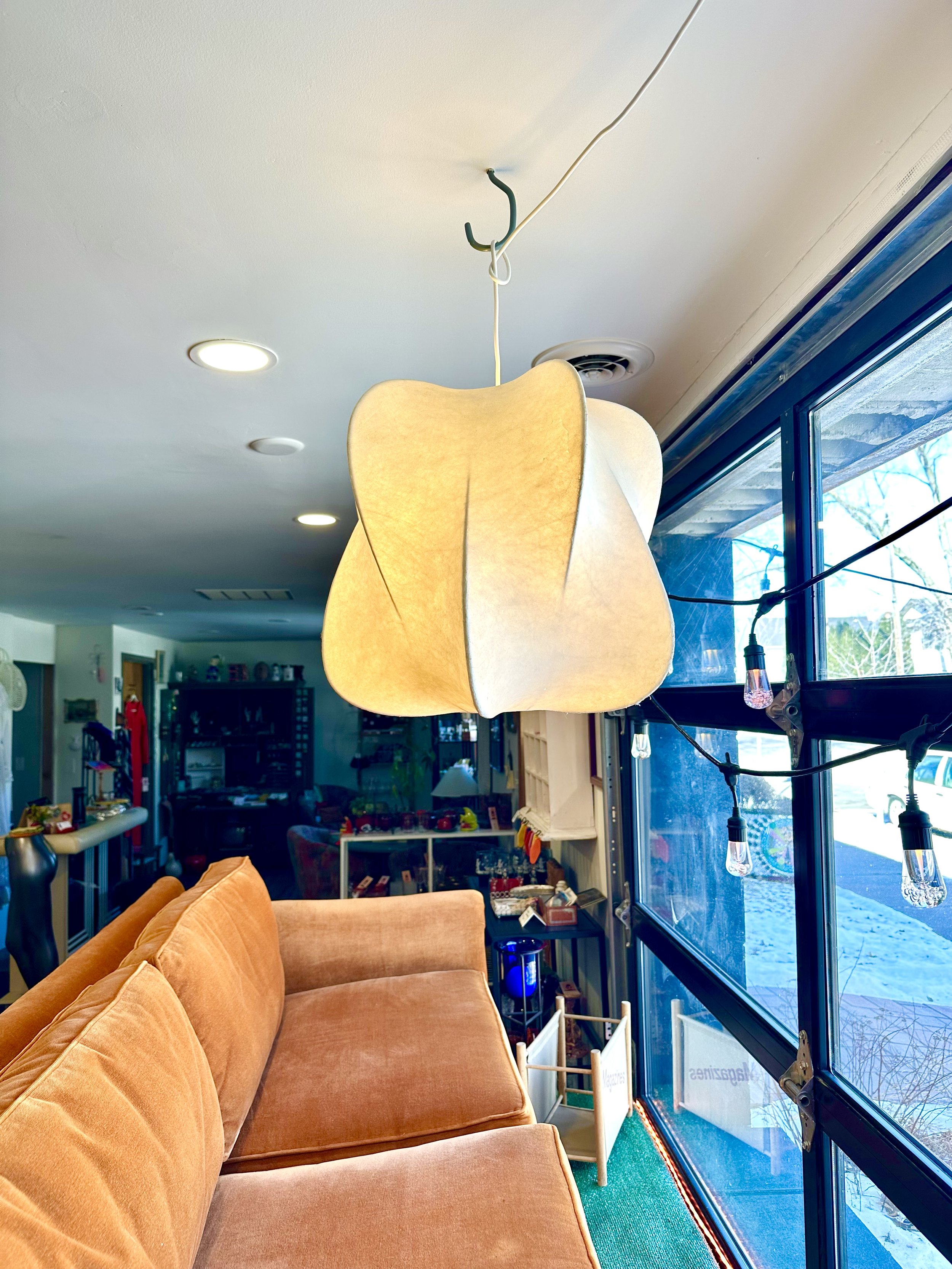 Vintage Leather Swag Lamp