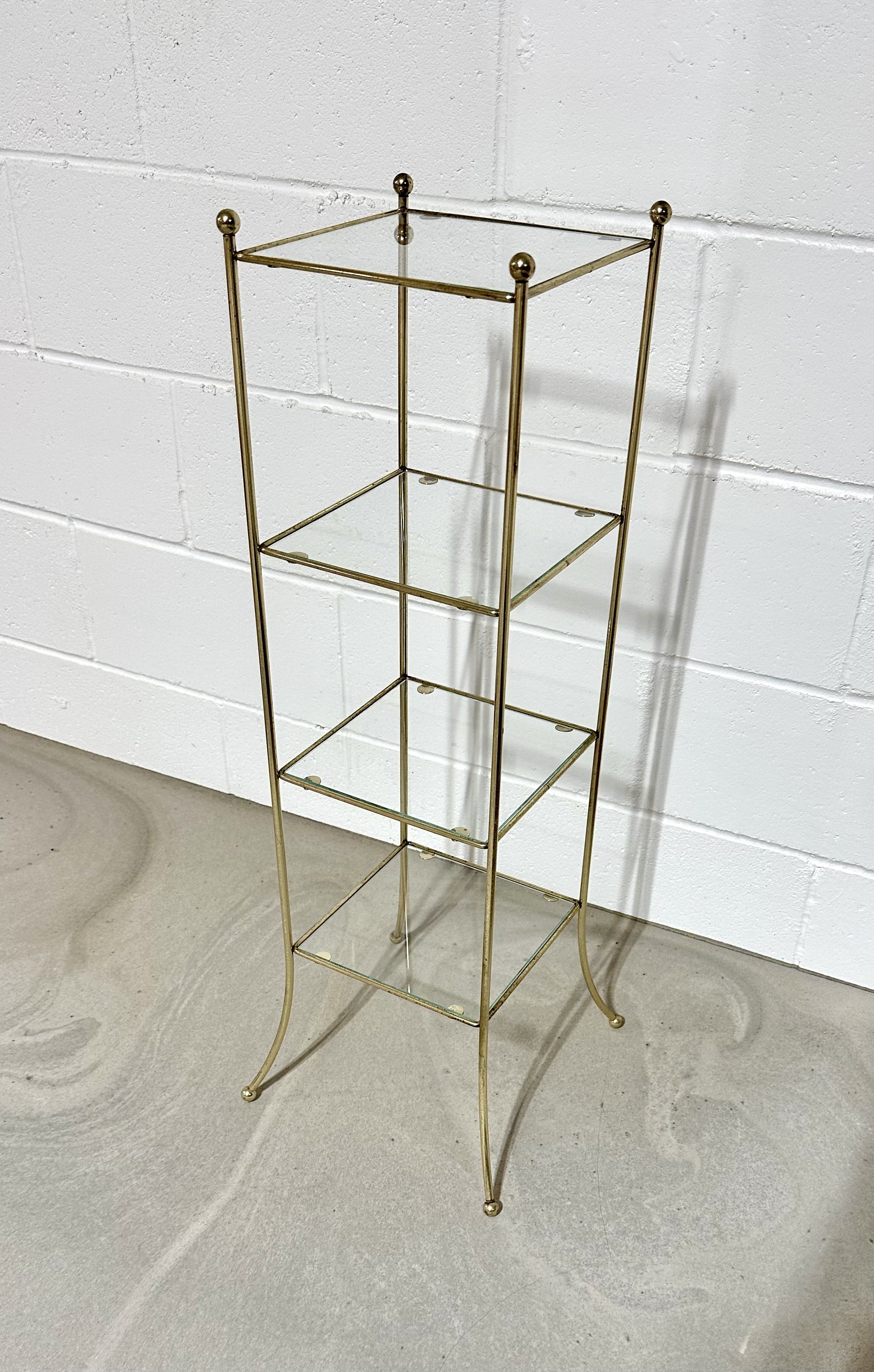 Vintage Gold Tone Tiered Shelf
