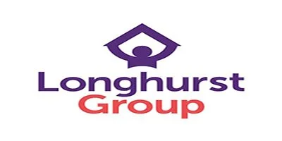 Longhurst Group logo with purple house icon and company name in purple and red text.