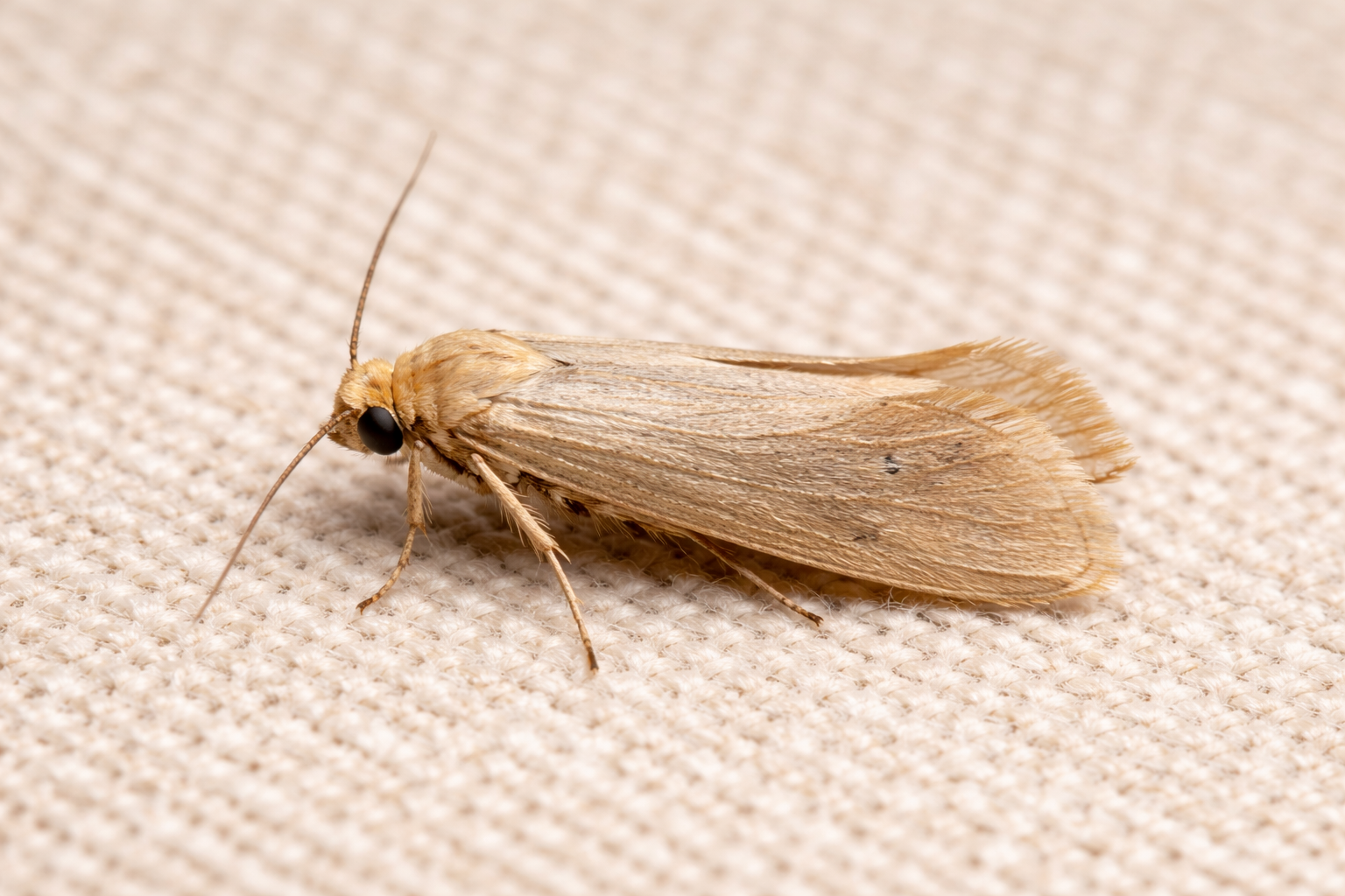 close-up of webbing clothes moth