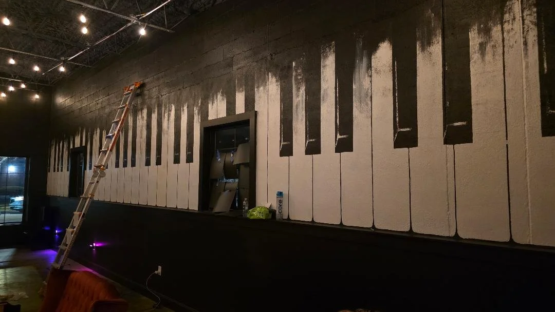 Large Smokey Piano Wall mural for the Railyard (Blush) in Springfield GA
