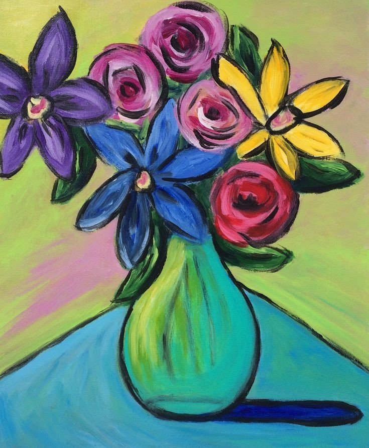 Mothers Day Paint Night- Bouquet of Flowers-May 4th Mulligians Pizza 6:30pm