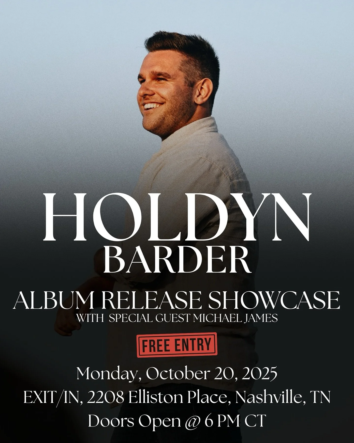 🚨 JUST ANNOUNCED! 🚨 It&rsquo;s about to GET LOUD on October 20 at @EXIT_IN! Come celebrate my #BetterDownTheShore debut album release along with my buddy @MichaelJames! This is a FREE showcase that you do NOT want to miss! Let&rsquo;s tear it up! ?
