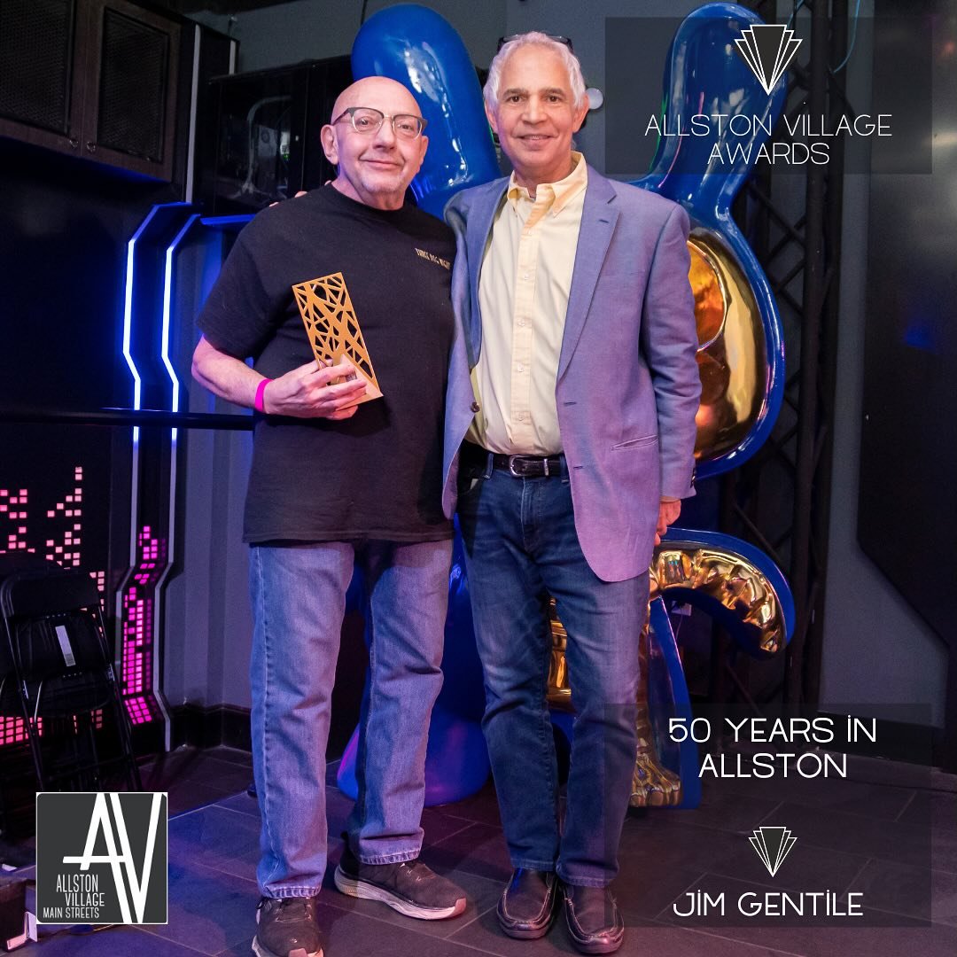 To close things out, we want to give Jim Gentile a huge congratulations on 50 years in Allston! The Pet Shop is such an iconic storefront on Harvard Ave, and we can&rsquo;t imagine the street without Jim and his two giant dogs!
Thank you again for he