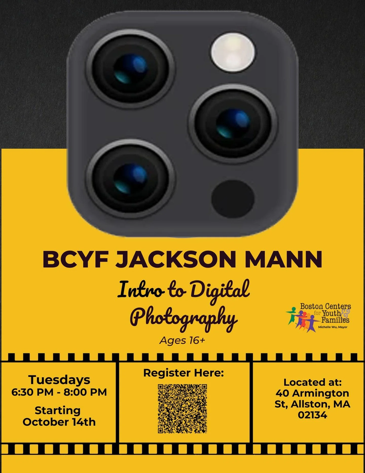 Looking for ways to support the Jackson Mann Community Center while learning a new skill? Attend one of these 3 new workshop classes!

Beginner Acoustic Guitar- Fridays 6-8pm
Intro to Podcasting- Tuesdays 5-6:30pm
Digital Photography- Tuesdays 6:30-8