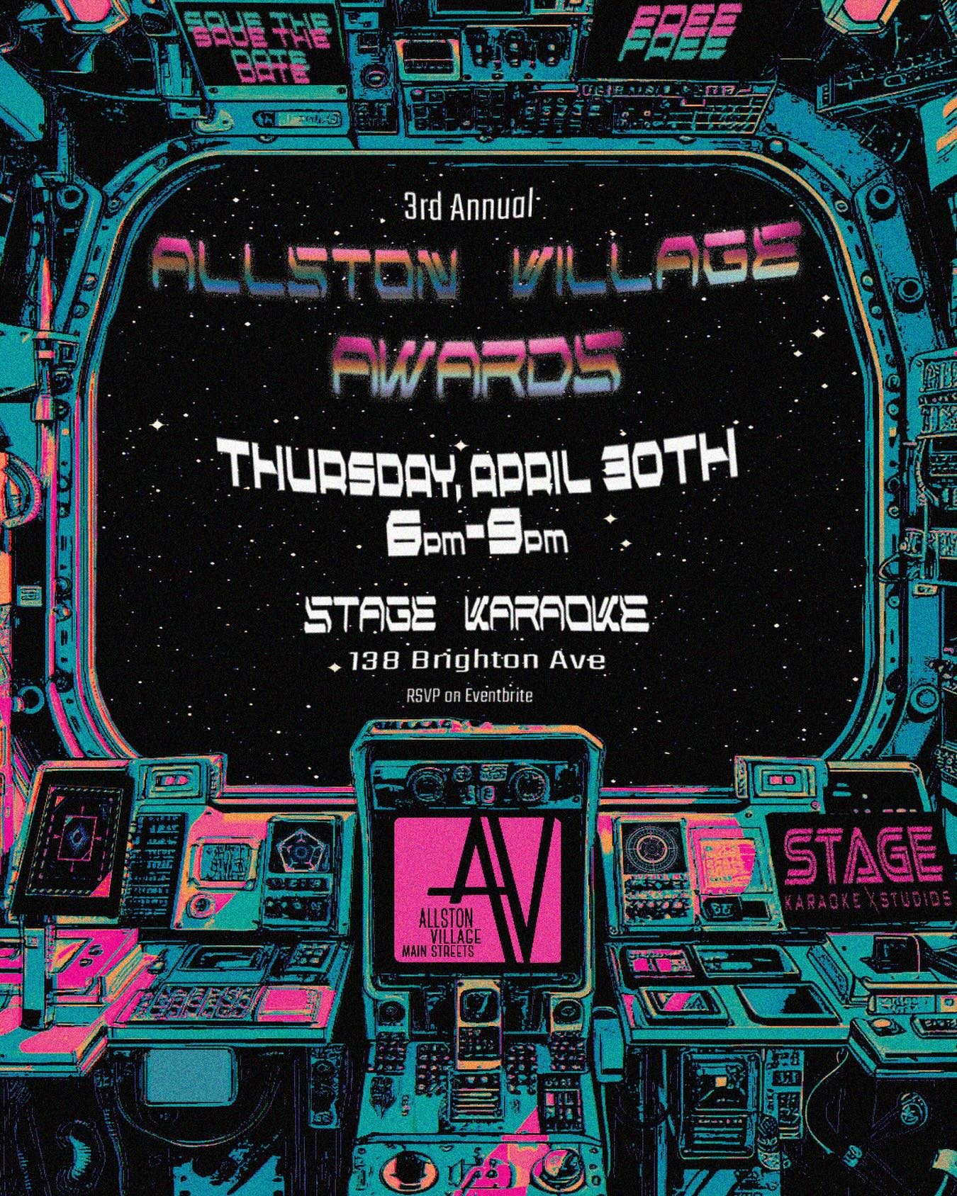 T-minus 65 days until liftoff! 🚀 Join us on our 3rd Anniversary of Allston Village Awards!! 🏆 All of the galaxy is invited. Find our Ticket link in our bio.