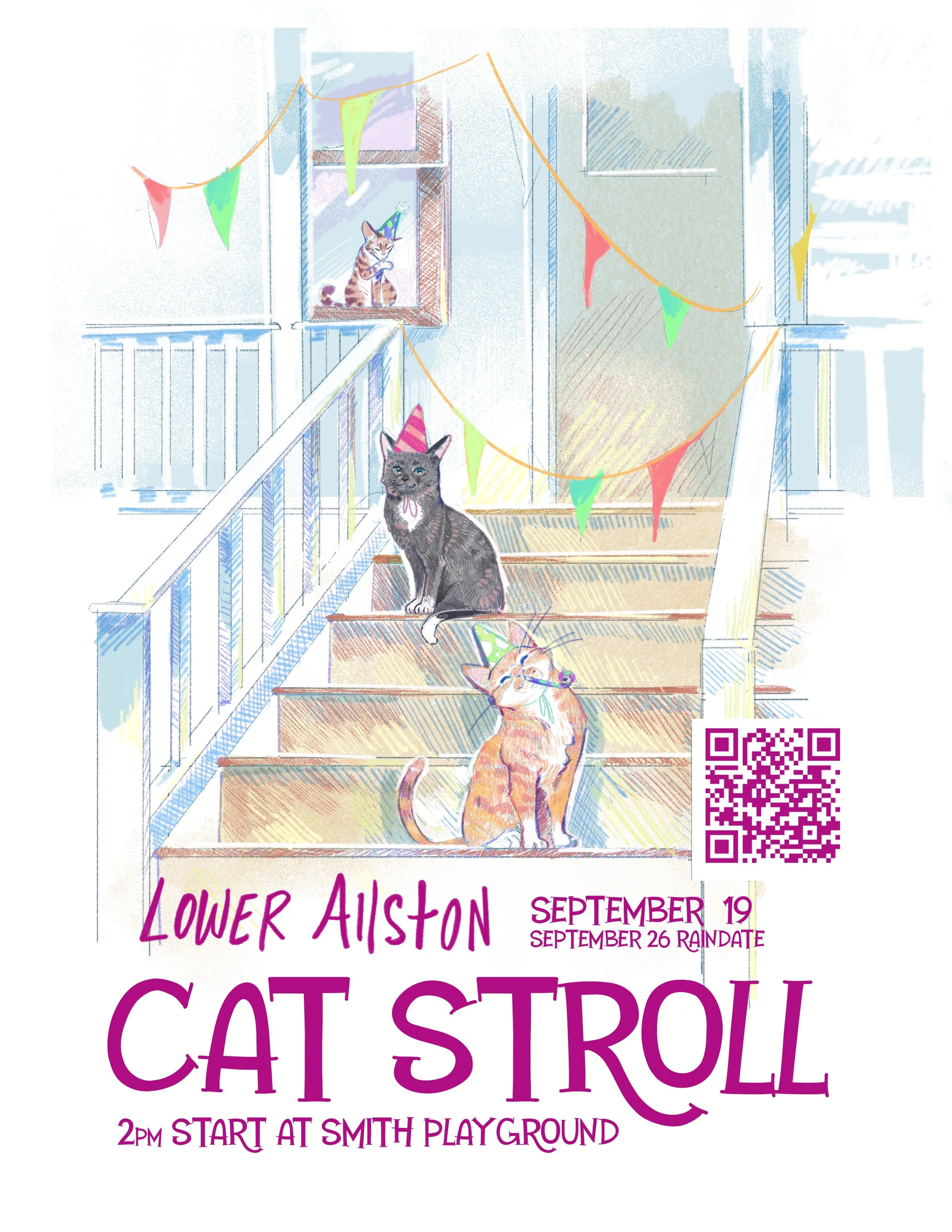 Sign your cat up for Lower Allston Cat Stroll this Sept. 19th, 2026. 