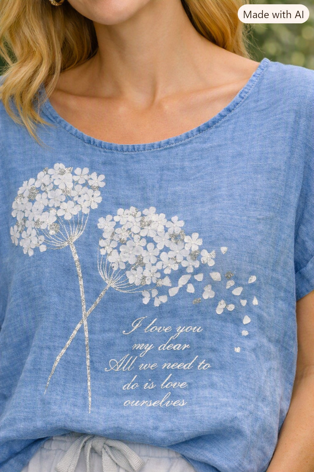 I Love You Top - Sky Blue