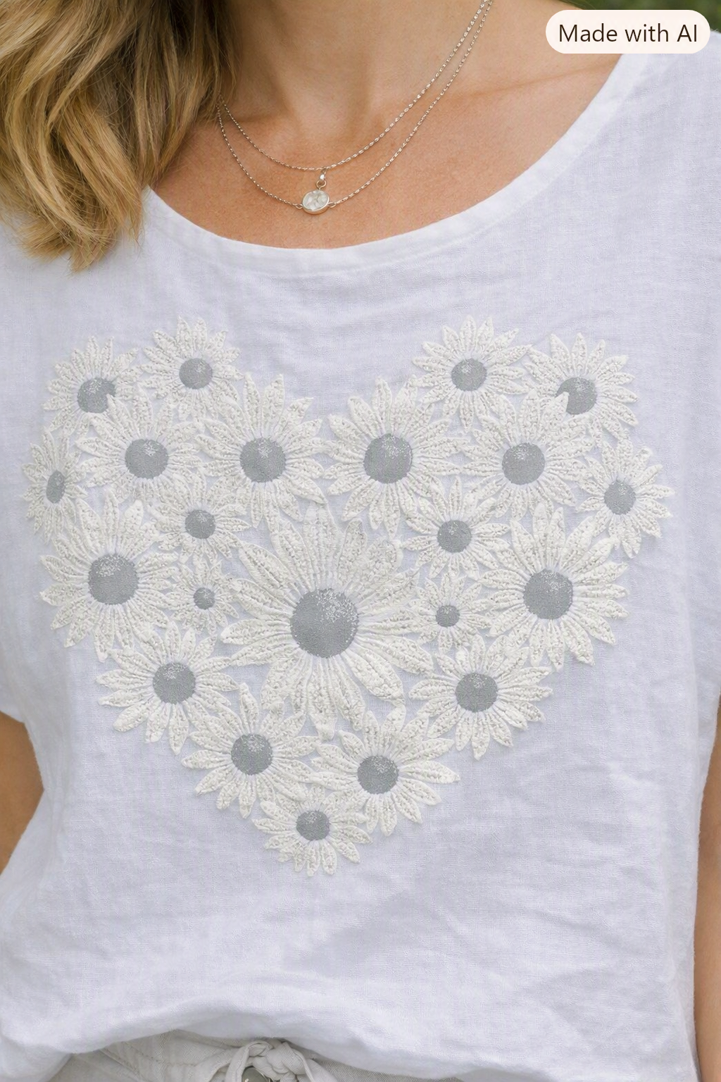 Heart of Flowers Top - White