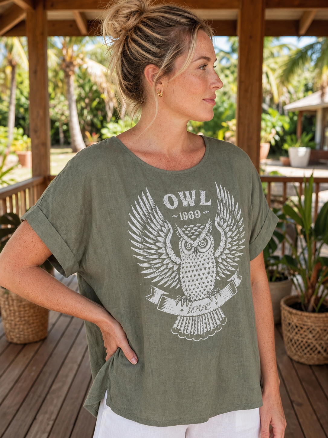 Owl Top - Olive