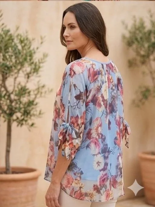 Fiore Top - Sky Blue