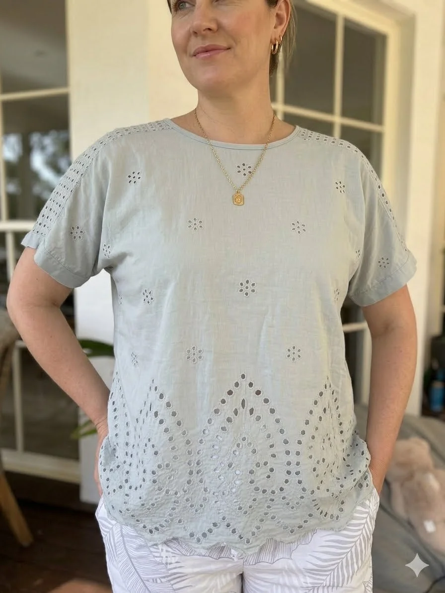 Valencia Top - Light Grey
