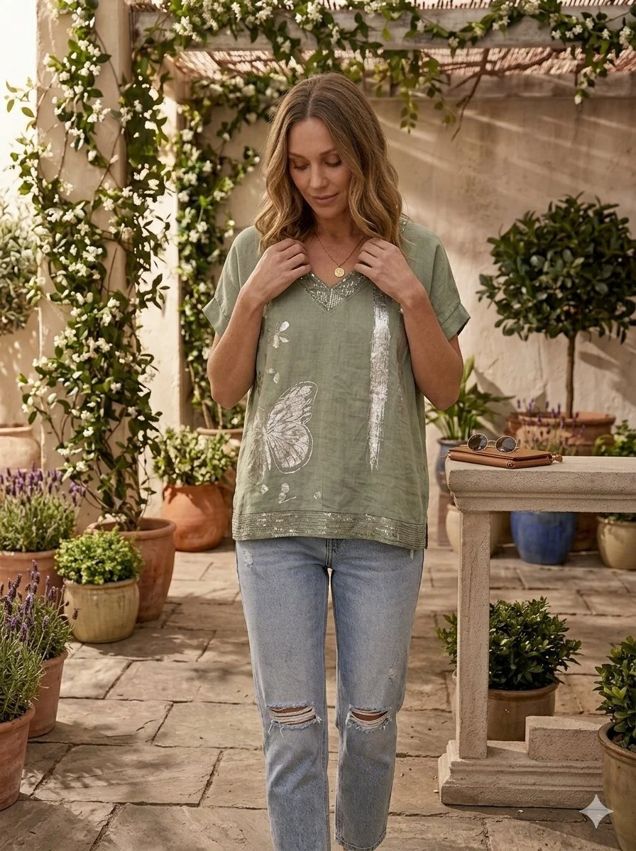 Butterfly Top - Army Green