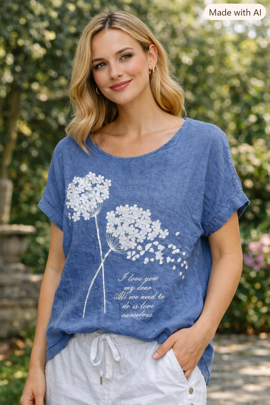 I Love You Top - Denim Blue