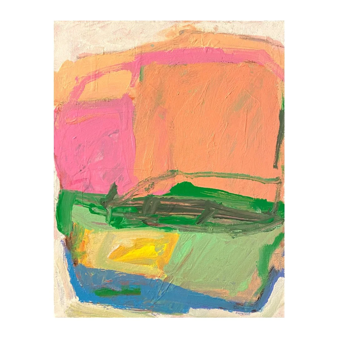  “Cultivation” Acrylic on reused canvas, 14 x 11 inches, 2022 