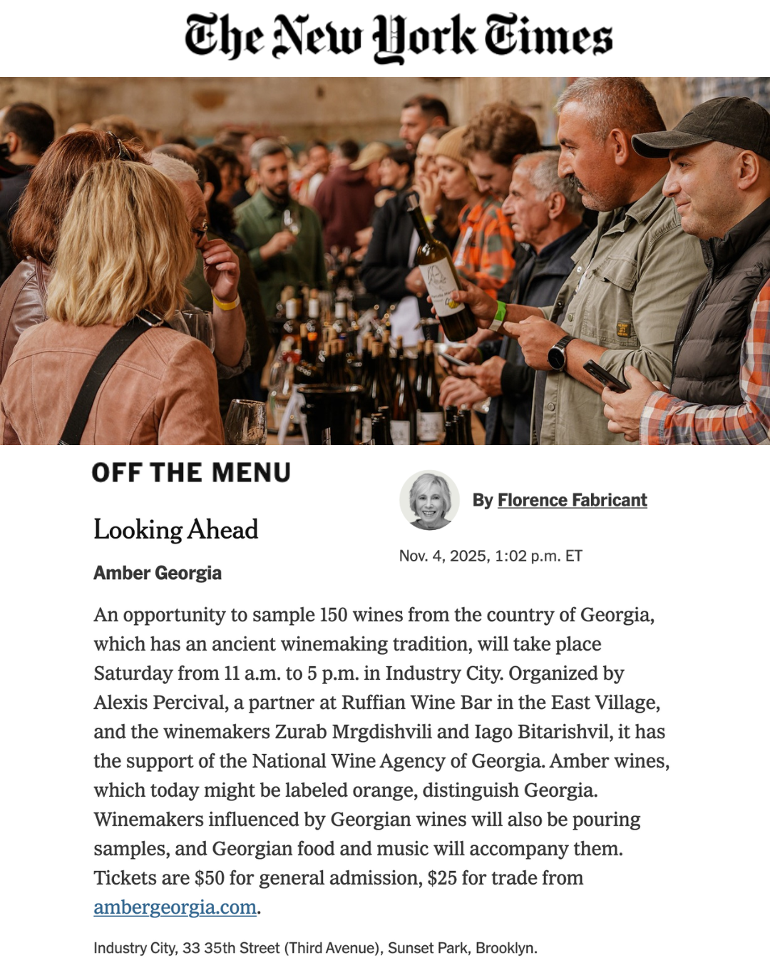 Producer - Amber Georgia Wine Fair NYC 25'