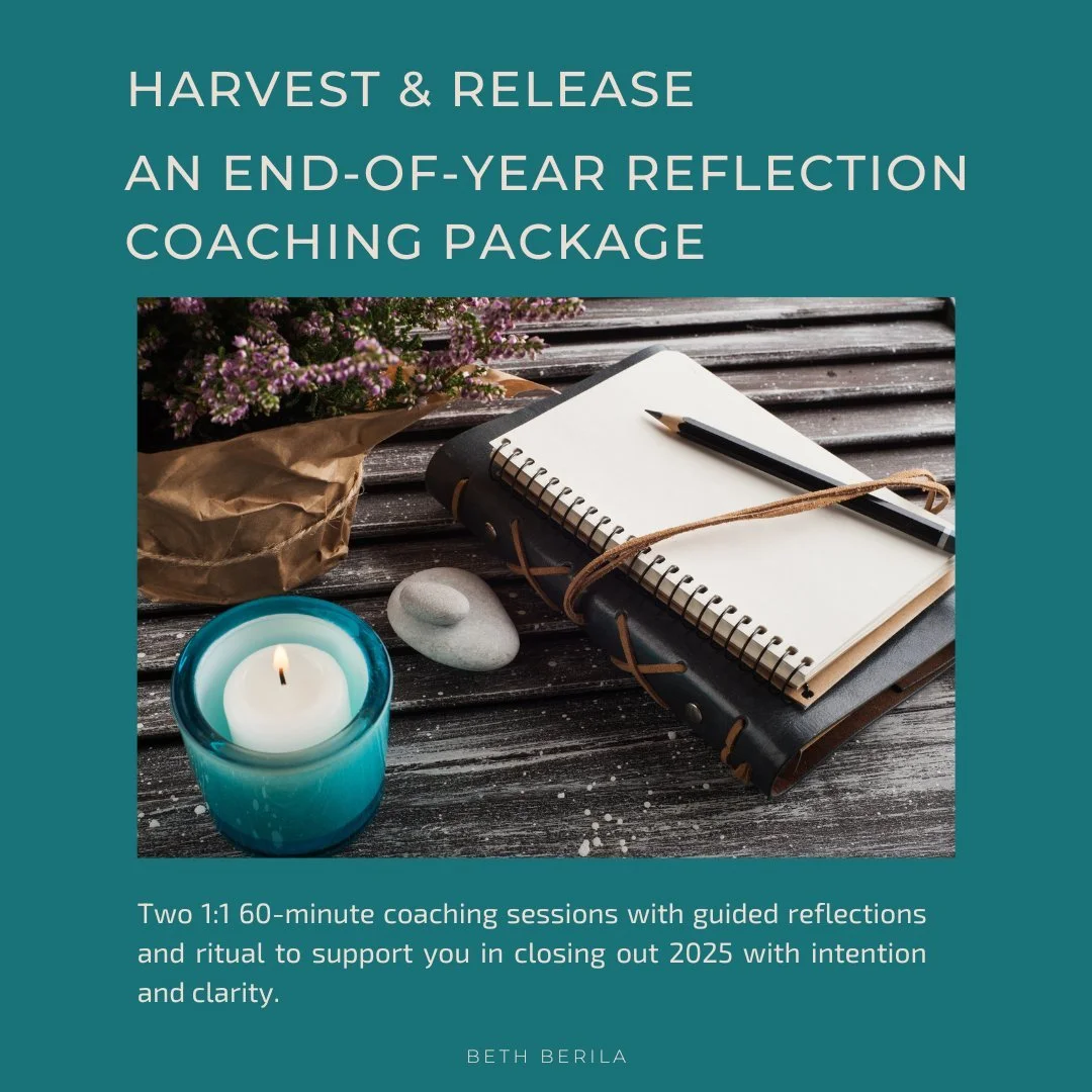 As the year softens into its final days, we are invited into a sacred pause.
A moment to look back with honesty, honor what has carried us, and choose what we are ready to set down.

This 2-session coaching journey is a guided space for deep end-of-y