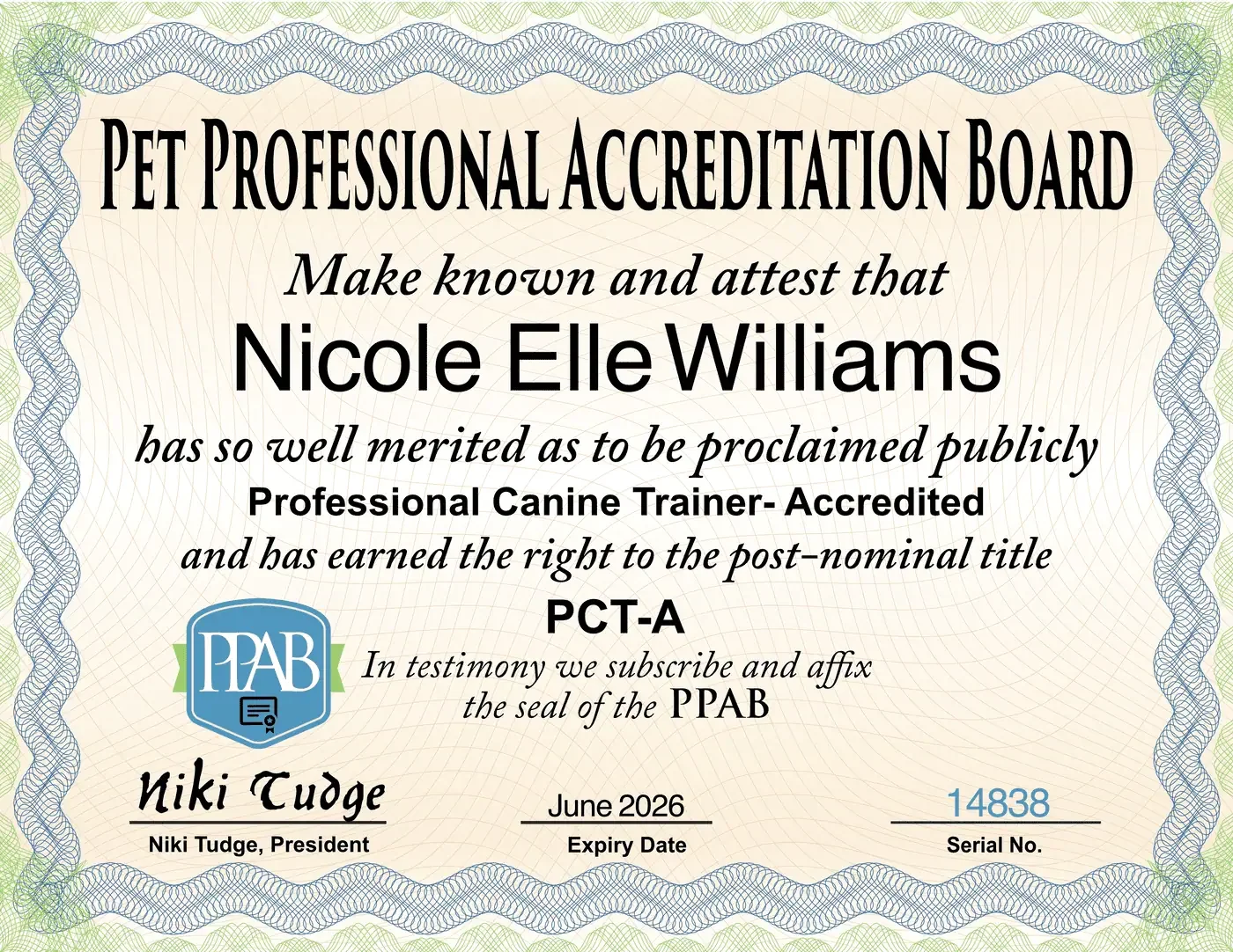Elle certification from the PPG