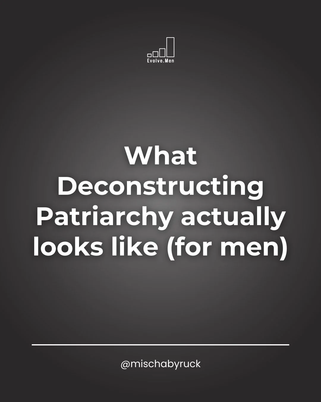 Take the time to honestly explore the impact patriarchy has had on your life.

#menswork #mensgroups #deconstruct #shadowwork #selfreflection