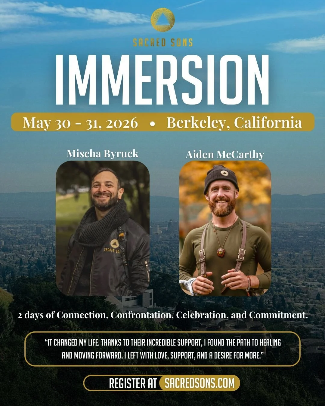 Calling all Bay Area Men!
Delve into sacred masculine ritual and alchemy; discover the essence of men&rsquo;s work, and meet and hang with awesome men. I&rsquo;m leading a Sacred Sons Immersion, a two day container, in Berkeley, with Aidan McCarthy @