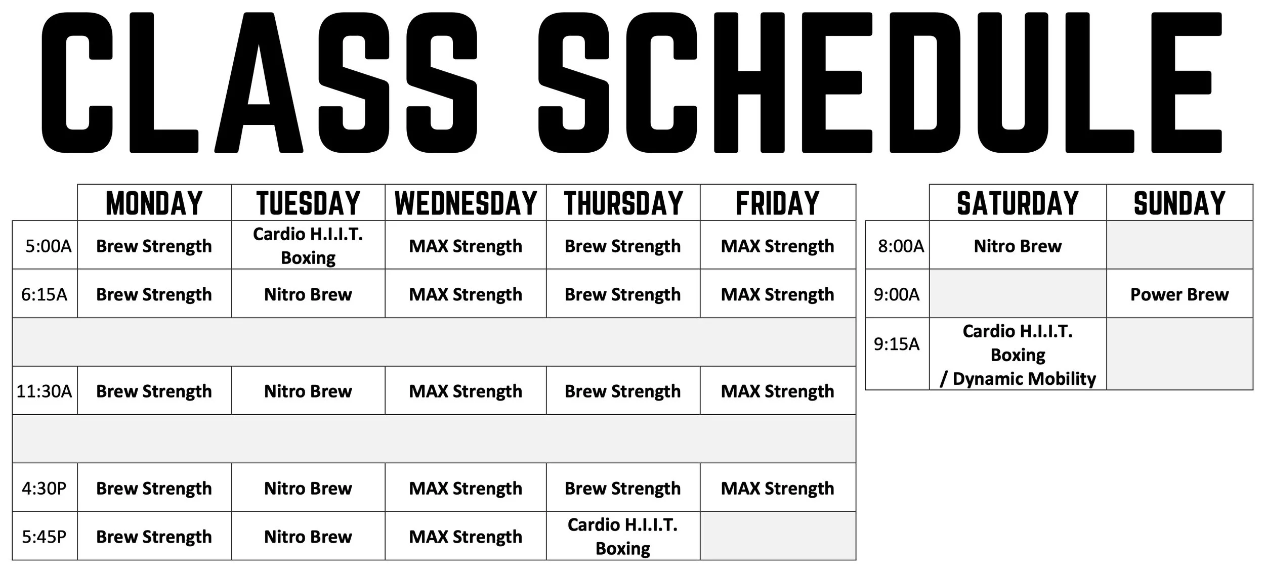 Fitness Class Schedule Brew Fitness Milwaukee