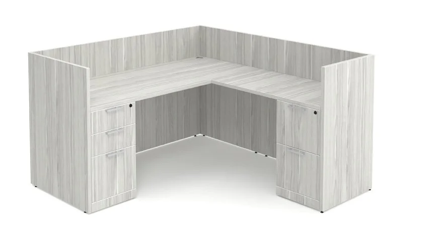 Classic L-Shaped Reception Desk – 71 × 72