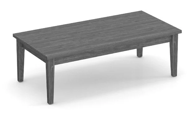 Laminate Coffee Table with Solid Wood Base