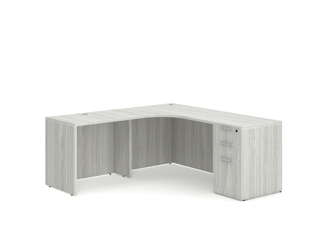 Classic Laminate Radius L-Shaped Desk – 71 × 71