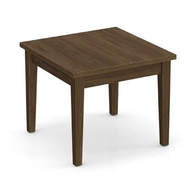 Laminate End Table with Solid Wood Base