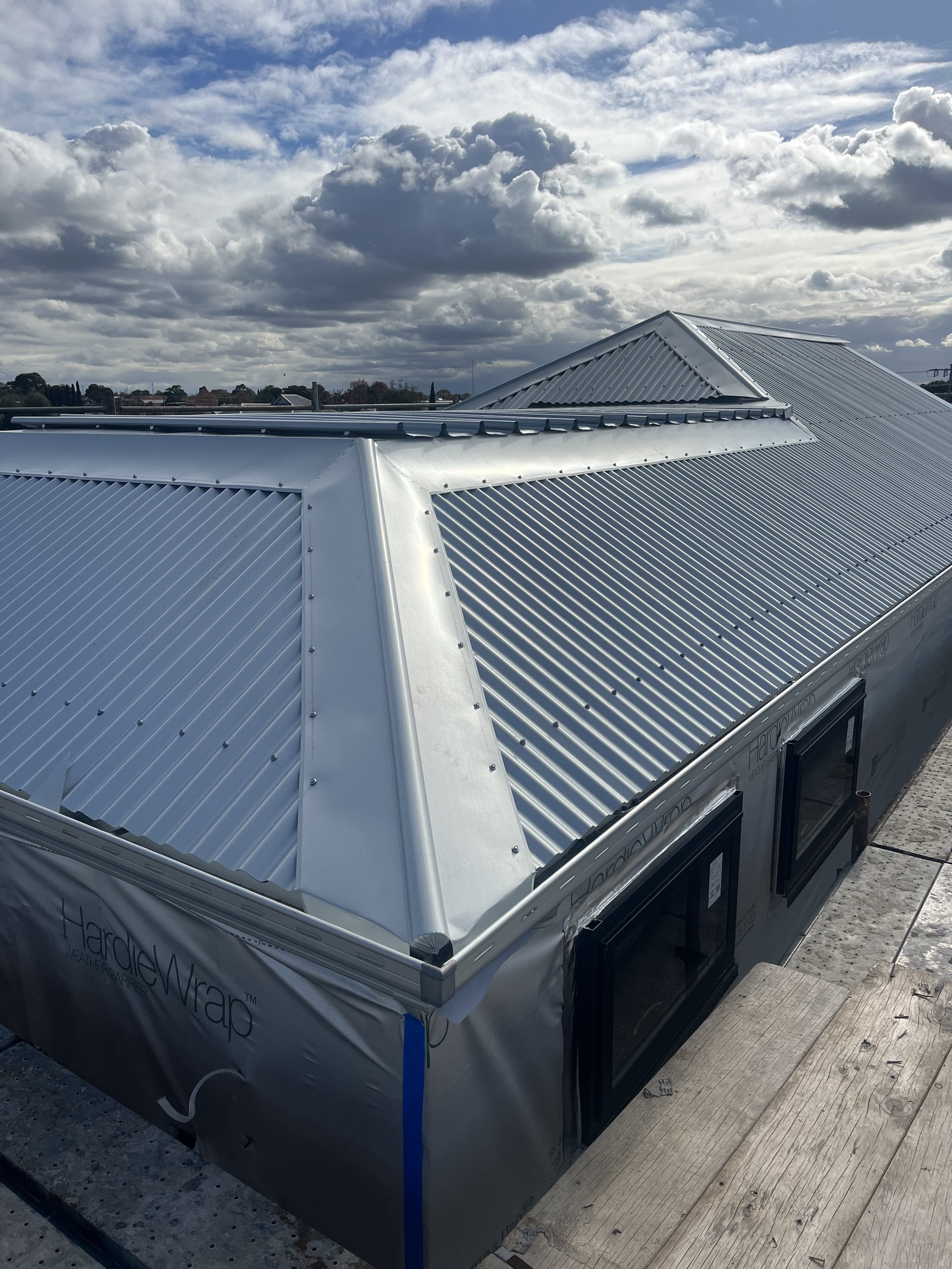 Colorbond metal roof installation at Russell Place, Williamstown by M Metal Roofing & Plumbing Group