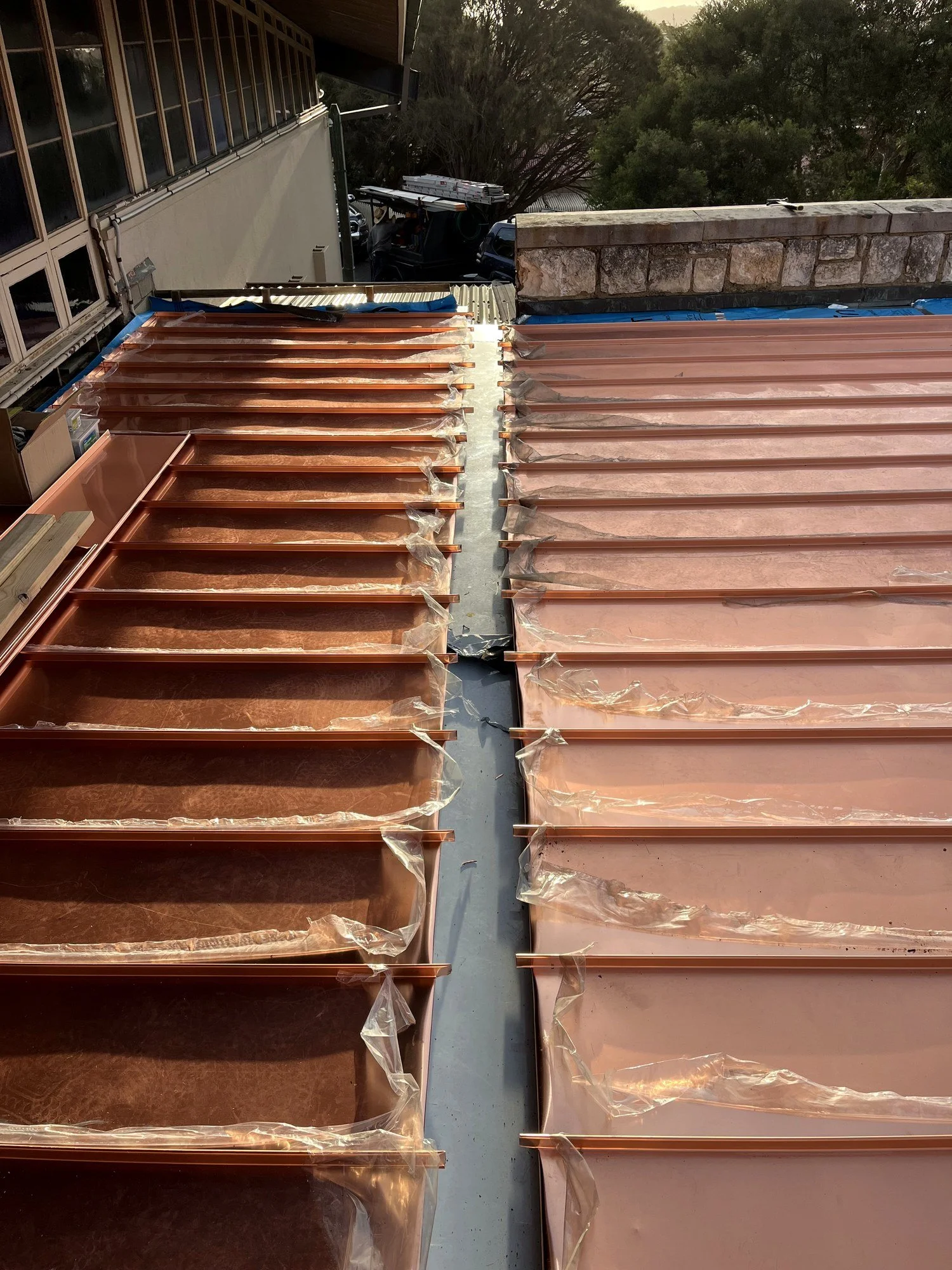 St Mary’s Star of the Sea, Sorrento: fresh copper at golden hour
