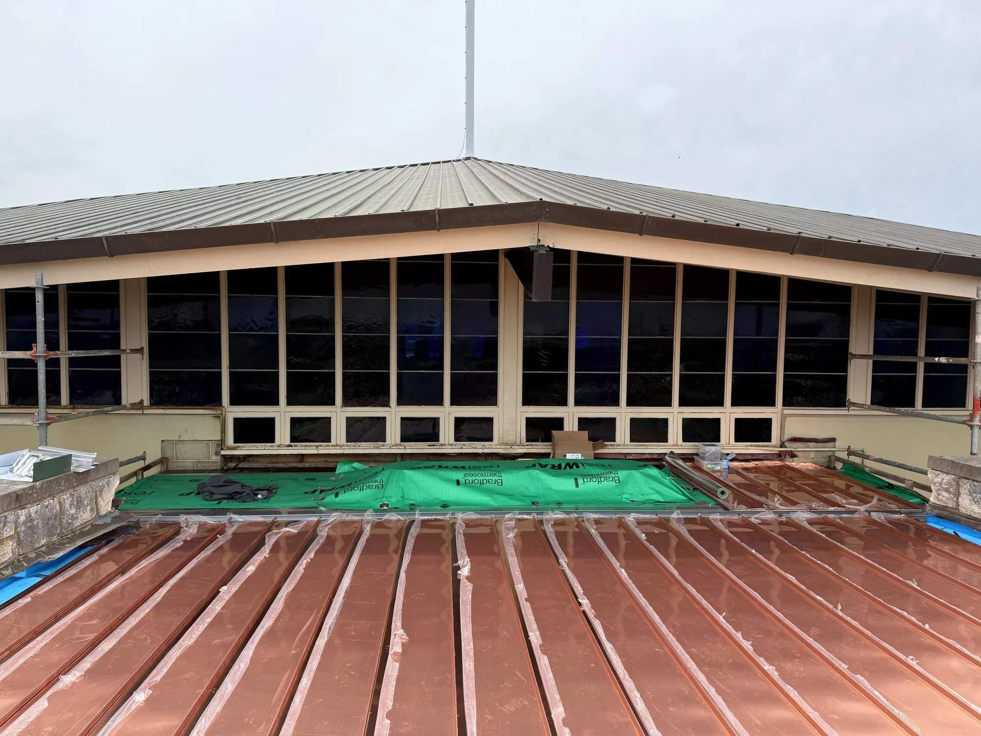 St Mary’s Star of the Sea, Sorrento: the finished copper roof