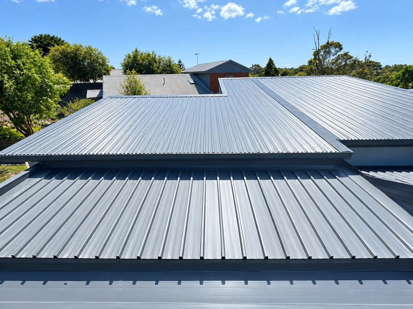 Mount Martha extension: where the new Colorbond® Woodland Grey roof joins the old one