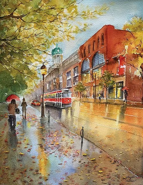Ghazaleh Naderian
"Rainy Day in King Street," watercolor
