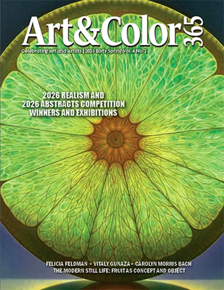 Cover of Art & Color magazine featuring a painting of the interior of a lime by artist Dennis Wojtkiewicz