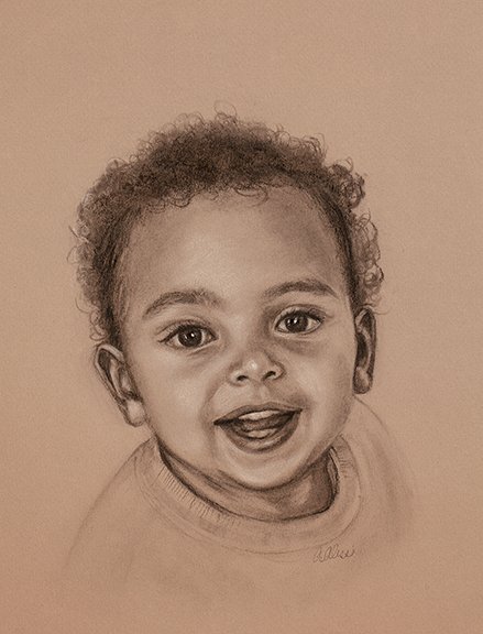 Annette Alessi, "Kayden," charcoal