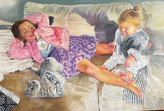 Toni Armstrong, "Nina and Georgie," oil