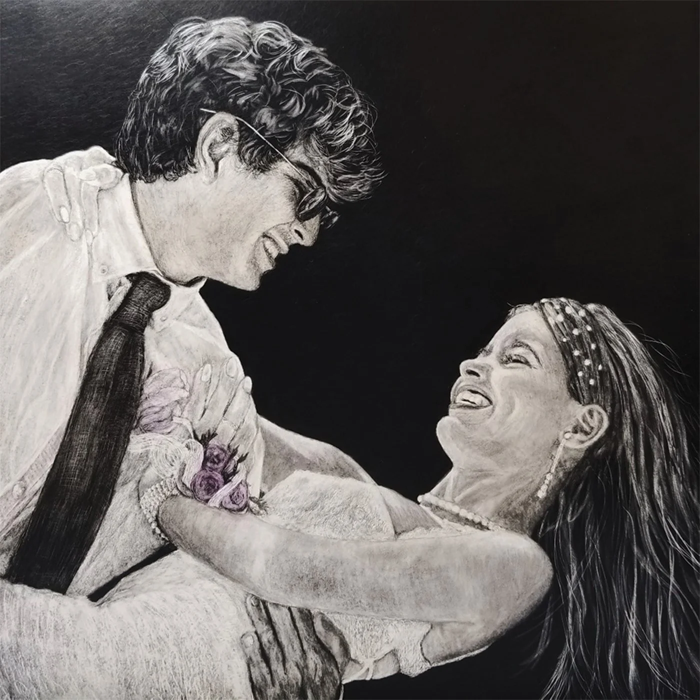 Charmaine Harris
Young Love, scratchboard