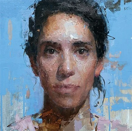 Expressionist oil painting of a woman by Jacob Dhein titled Olga.