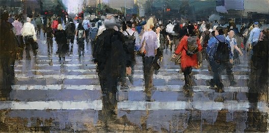 Jacob Dhein, San Francisco Embarcadero, oil.