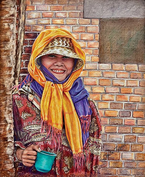 Sheila Tysdal, "Coffee Break," colored pencil