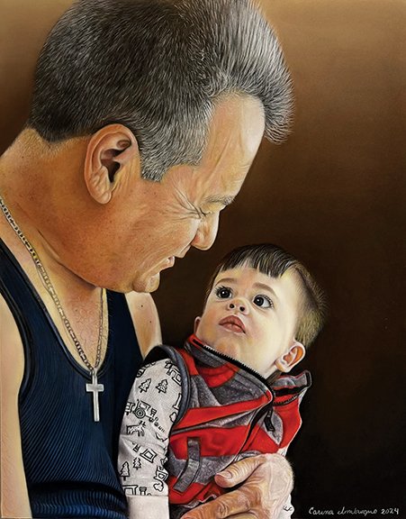 Carina Imbrogno, "A Grandpa's Love," pastel